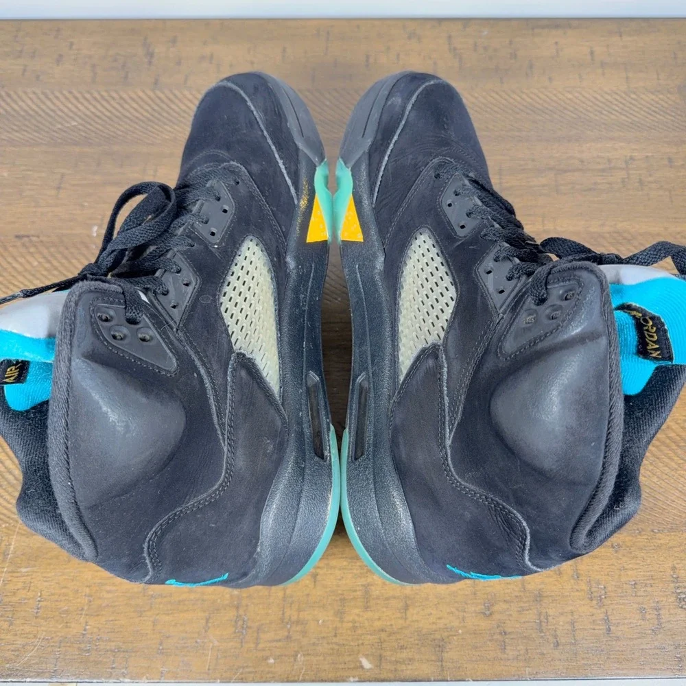 Nike Air Jordan 5 Retro Shoes Mens 11 Black Aqua Basketball Sneakers DD0587-047